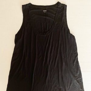 Three Dots Black Long Tunic Tank XL — USA Made